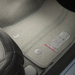 2017 C7 Corvette Grand Sport Embroidered Front Floor Mats Gray with Gray Stitching
