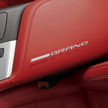 2017 C7 Corvette Grand Sport Red Leather Armrest