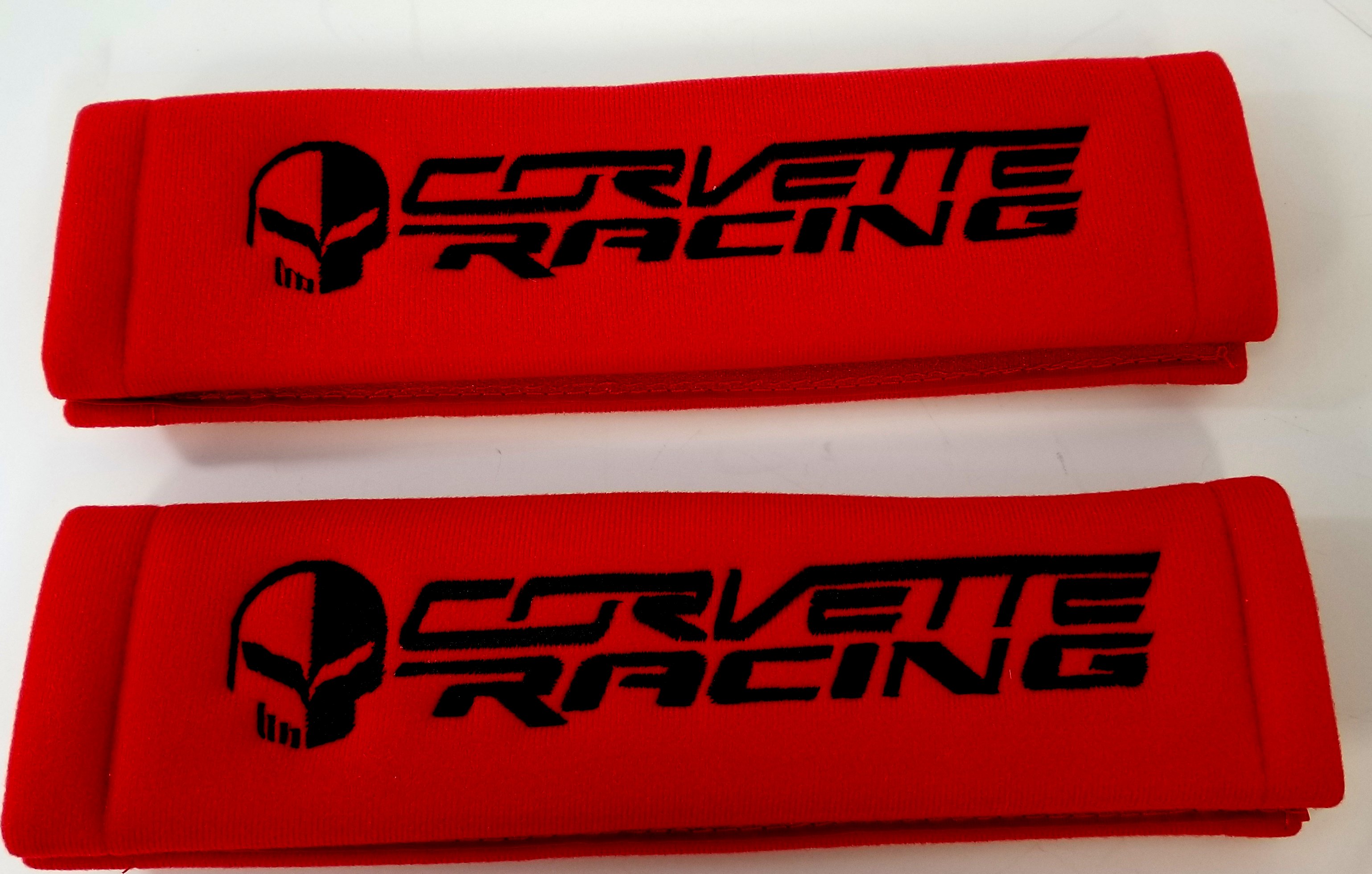 Charcoal 2015-2019 C7 Z06 Corvette Logo Seat Belt Pads Cushions