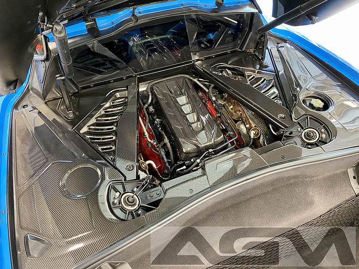 2020-2021 C8 Corvette AGM Carbon Fiber Ultimate Engine Bay Package AGM-AG15