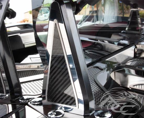 2020-2021 C8 Corvette Carbon Fiber Stainless Steel Hinge Dress-up Kit 6pc 