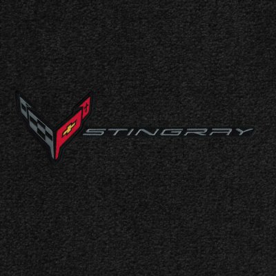 2020-2021 C8 Corvette Front/Rear Cargo Mats C8 Flags Black and Stingray Word Combo