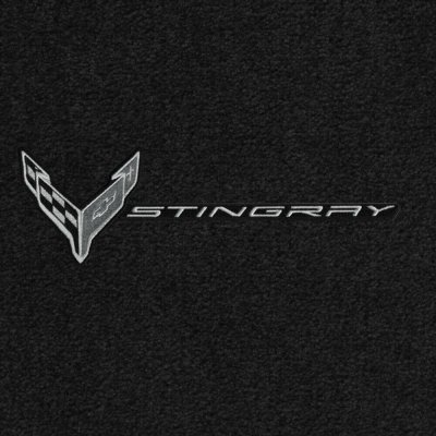 2020-2021 C8 Corvette Front/Rear Cargo Mats C8 Flags Monochromatic Stingray Word Combo