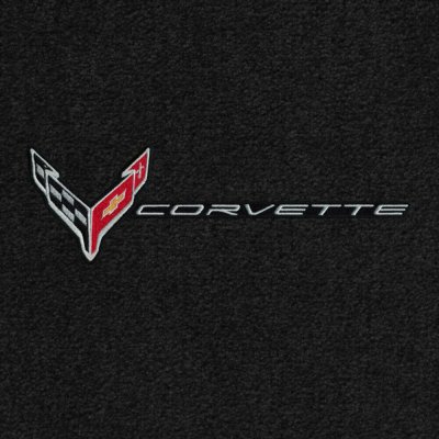 2020-2021 C8 Corvette Front/Rear Cargo Mats C8 Flags Silver and Corvette Word Combo