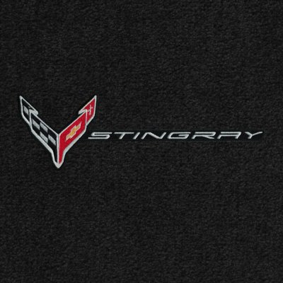 2020-2021 C8 Corvette Front/Rear Cargo Mats C8 Flags Silver and Stingray Word Combo