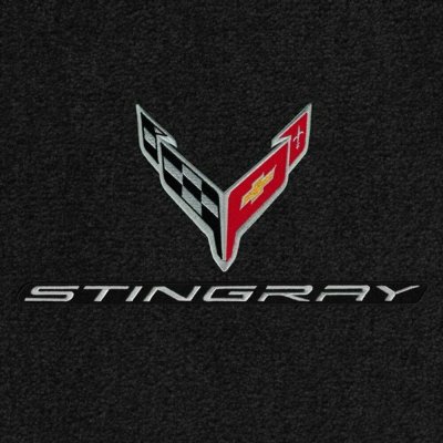 2020-2021 C8 Corvette Lloyd Floor Mats - C8 Flags Silver & Stingray Word Silver