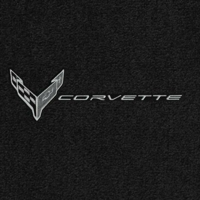 C8 Corvette Lloyd Floor Mats Monochromatic Flag & Corvette Word Combo