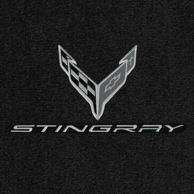 2020-2021 C8 Corvette Lloyd Mats - C8 Flags Monochromatic & Stingray Word Silver