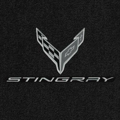 2020-2021 C8 Corvette Lloyd Mats - C8 Flags Monochromatic & Stingray Word Silver