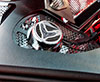 2020-2025 C8 Corvette Carbon Fiber W/ C8 Emblem Shock Tower Cover Inserts - Stainless Steel 