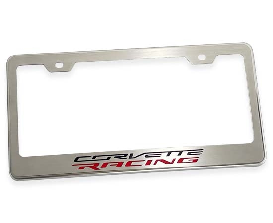 2020-2023 C8 Corvette License Plate Frame Corvette Racing Style - Stainless Steel