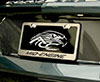 2020-2025 C8 Corvette License Plate Frame Mid-Engine Black Base - Brushed Stainless, Choose Color Inlay 