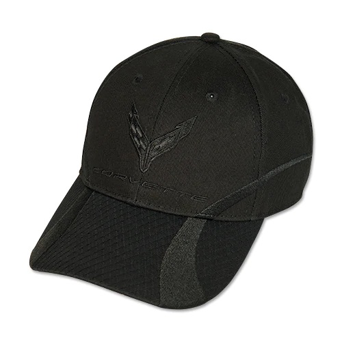2020-2022 C8 Corvette Ralph White Merchandising Embroidered Tonal Ghost Hat - Black