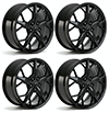2020-2025 C8 Corvette 19" & 20" 5-Open Trident Spoke Wheel Kit in Black (Includes 4)