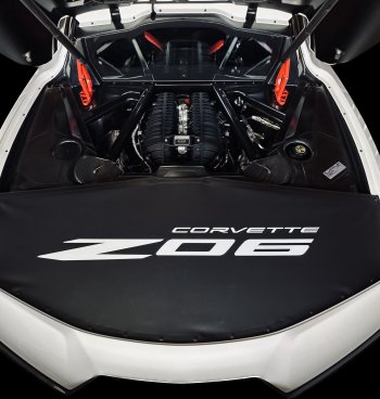 2020-2023 C8 Corvette Trunk Cover Mono-Black Stingray + Flags Logos