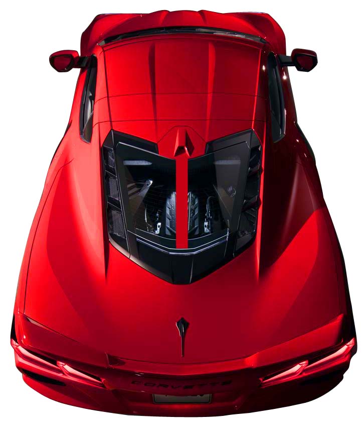 2020-2023 C8 Corvette Split Rear Window Decal Black Carbon Fiber