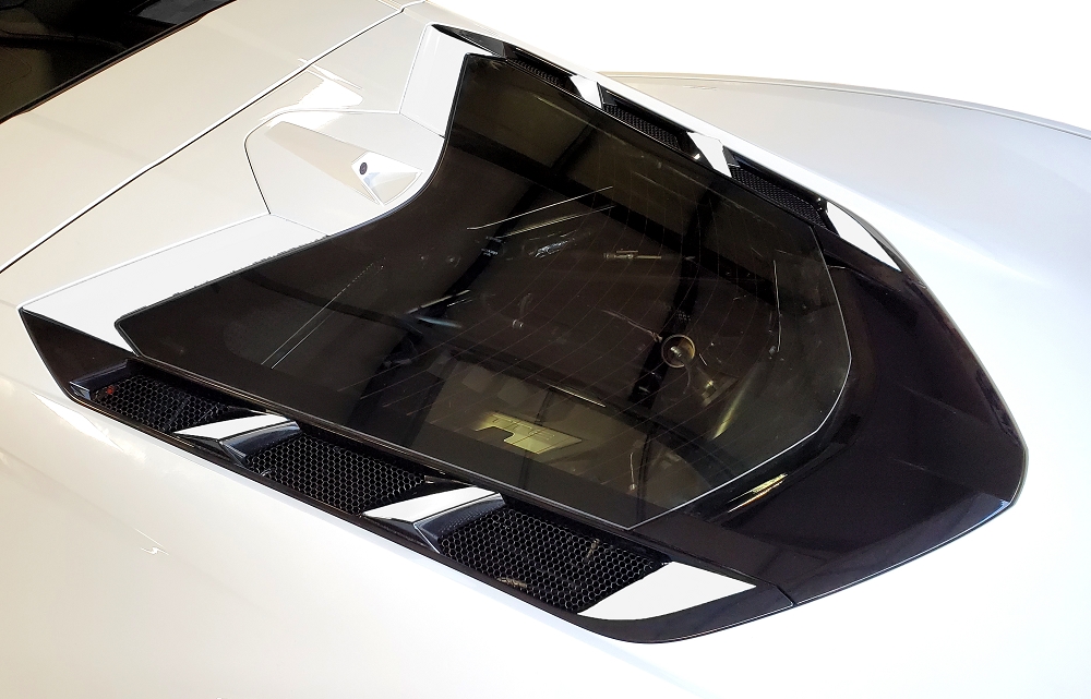 2020-2025 C8 Corvette Rear Window Shadow Accents - 8pc - Gloss White