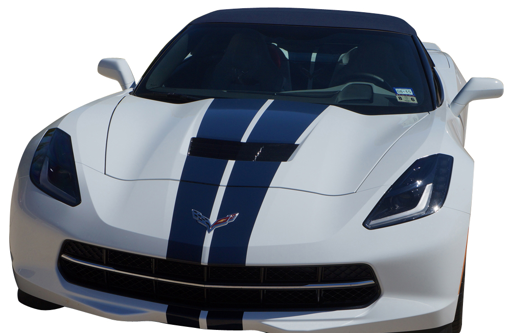 1963-2019 C7 Corvette Front to Back Dual Stripes - Gray