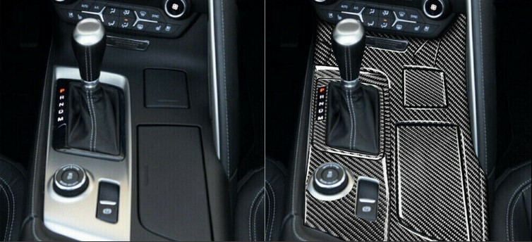 2014-2019 C7 Corvette Carbon Fiber Center Console Overlay - 7pc