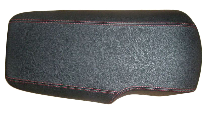 2005-2013 C6 Corvette Leather Armrest Cover - Black W/Light Gray Stitch