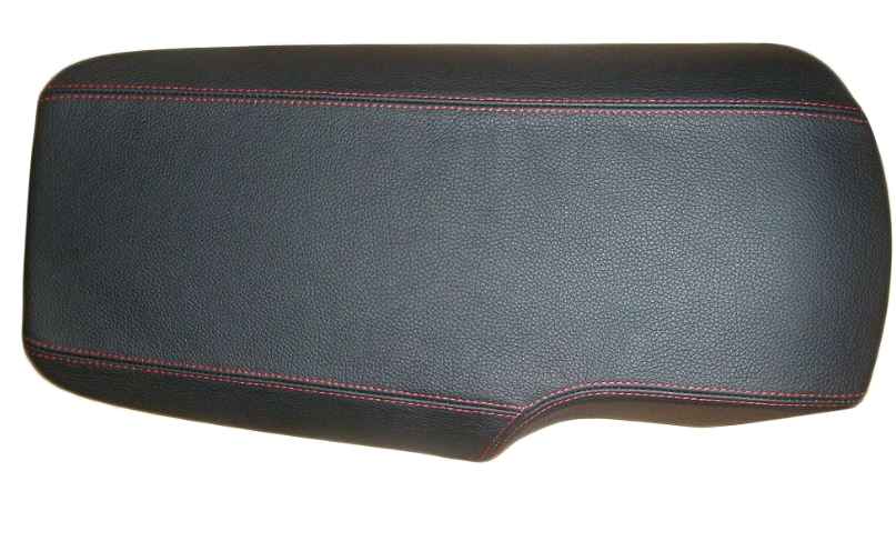 2005-2013 C6 Corvette Leather Armrest Cover - Black W/Turquoise Stitch & 6/8in Padding