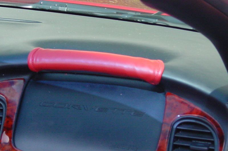 1997-2004 C5 Corvette Leather Grab Handle Cover - Millennium Yellow W/Black Stitch