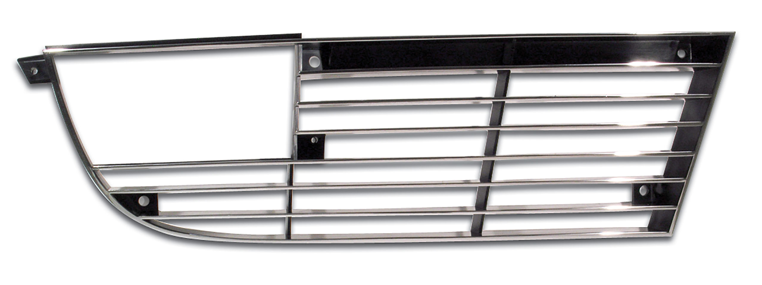 1973 C3 Corvette Grille W/Mounting Screw Set - Black W/Chrome Edge - Right Side