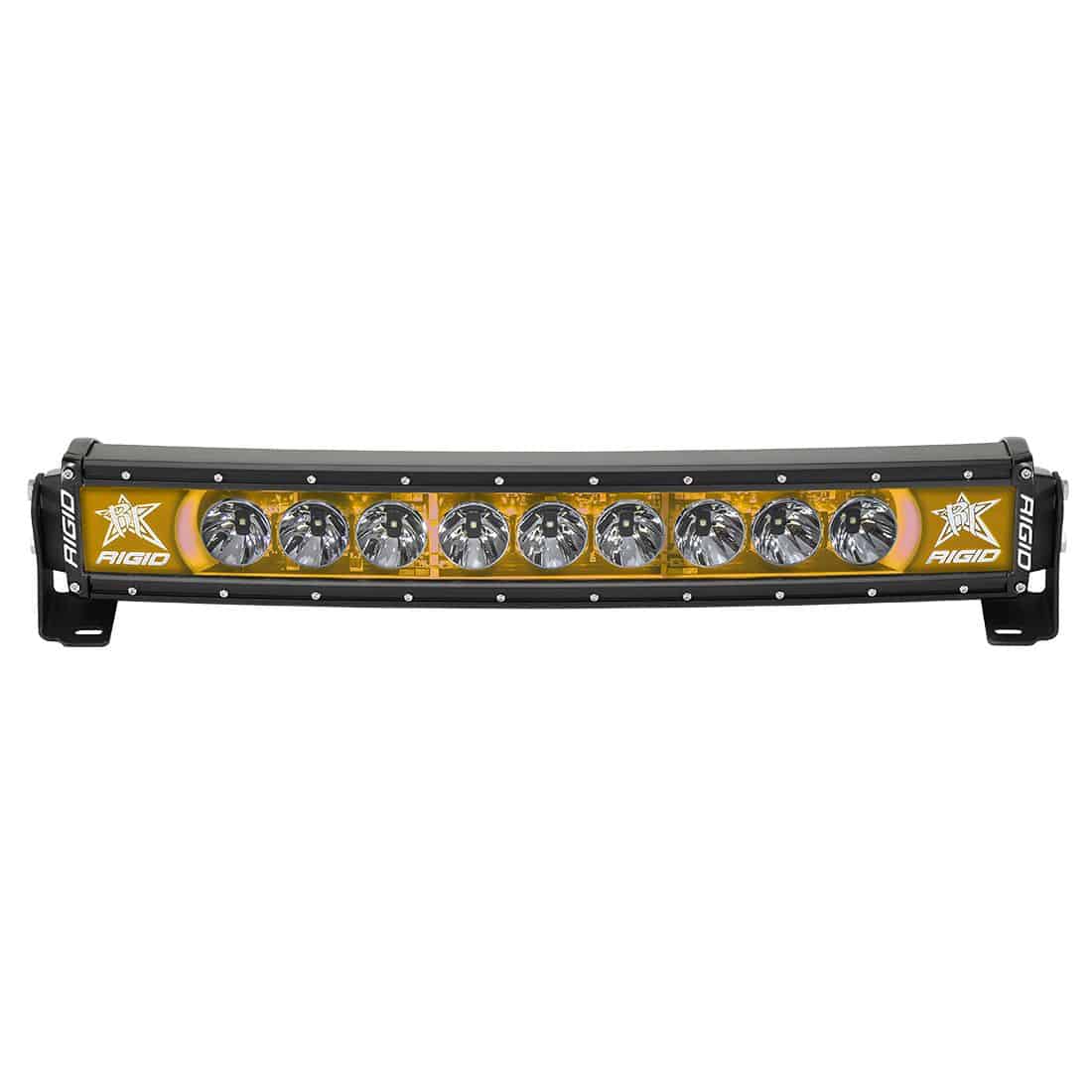 20 Inch LED Light Bar Single Row Curved Amber Backlight Radiance Plus RIGID Lighting 32004