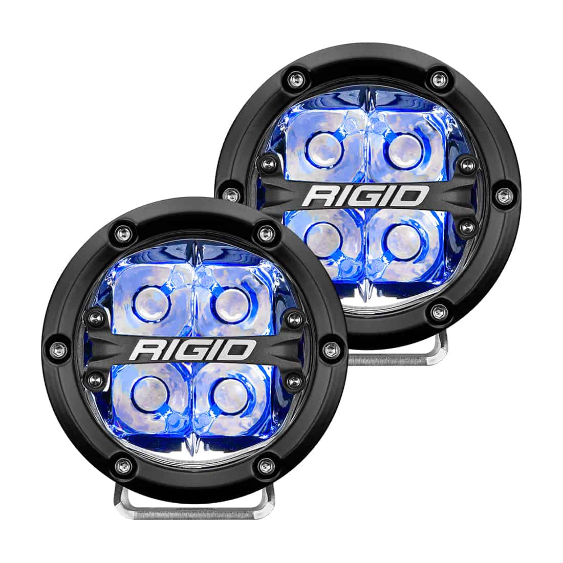 360-Series 4 Inch Led Off-Road Spot Beam Blue Backlight Pair RIGID Lighting 36115