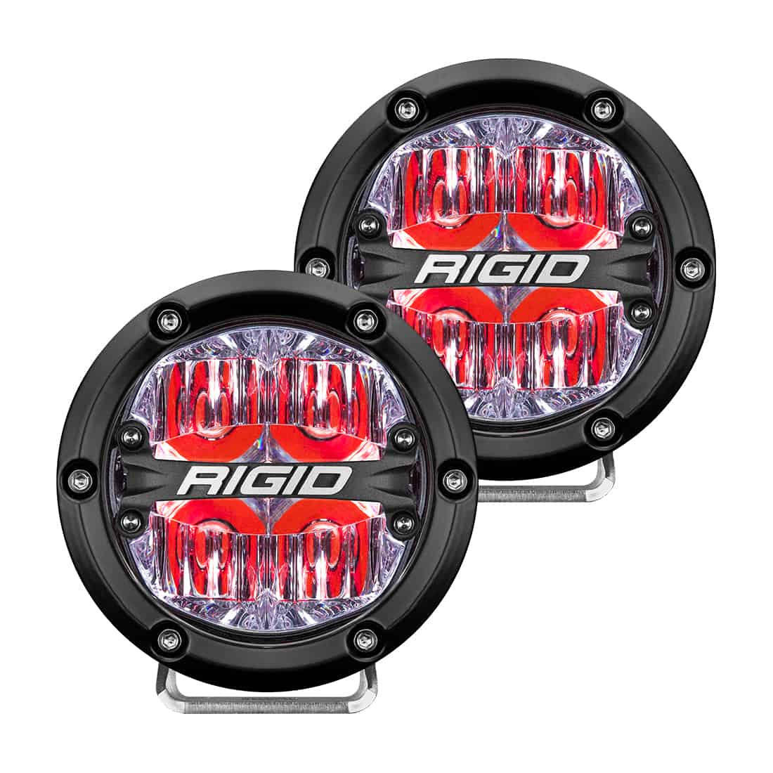 360-Series 4 Inch Led Off-Road Drive Beam Red Backlight Pair RIGID Lighting 36116