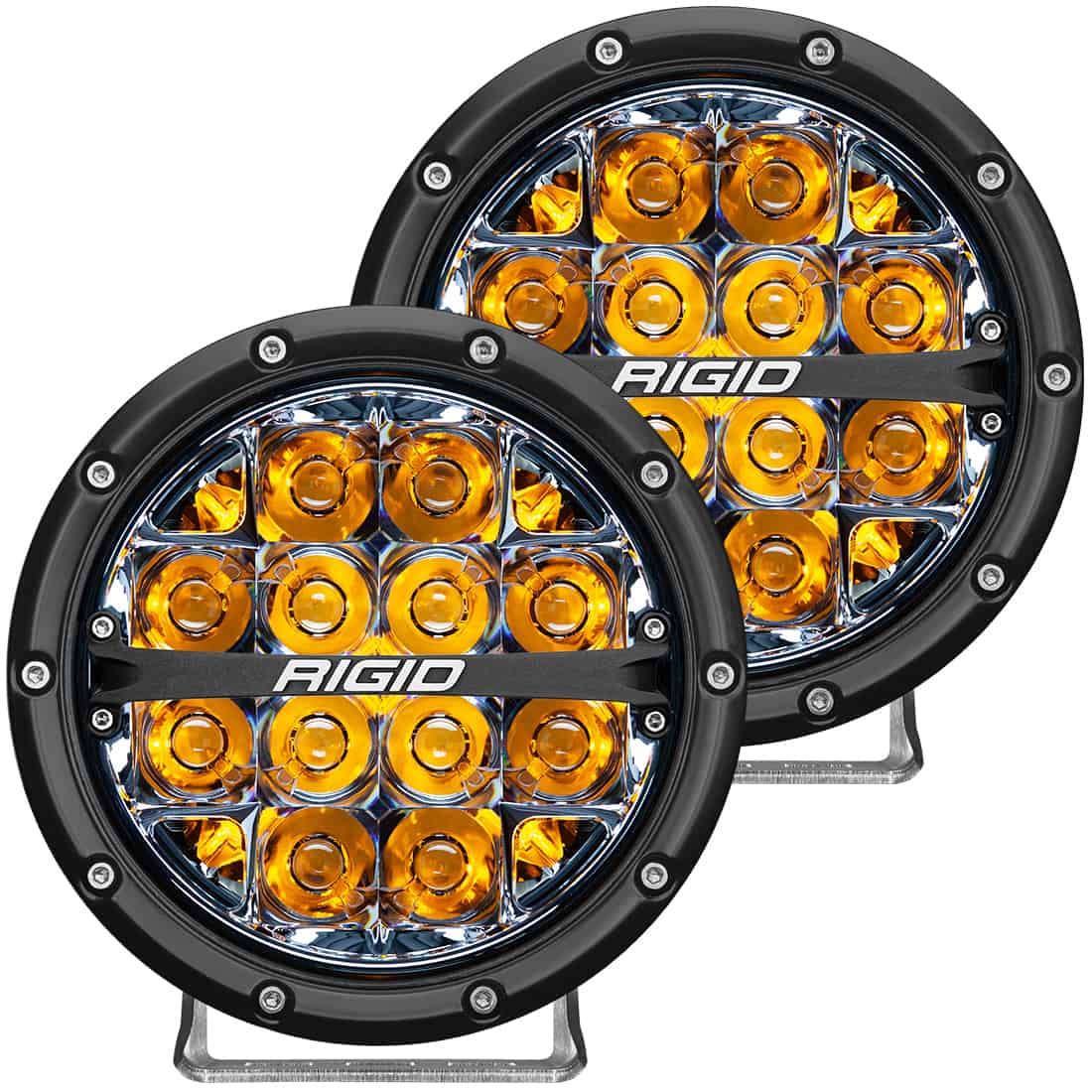360-Series 6 Inch Led Off-Road Spot Beam Amber Backlight Pair RIGID Lighting 36201