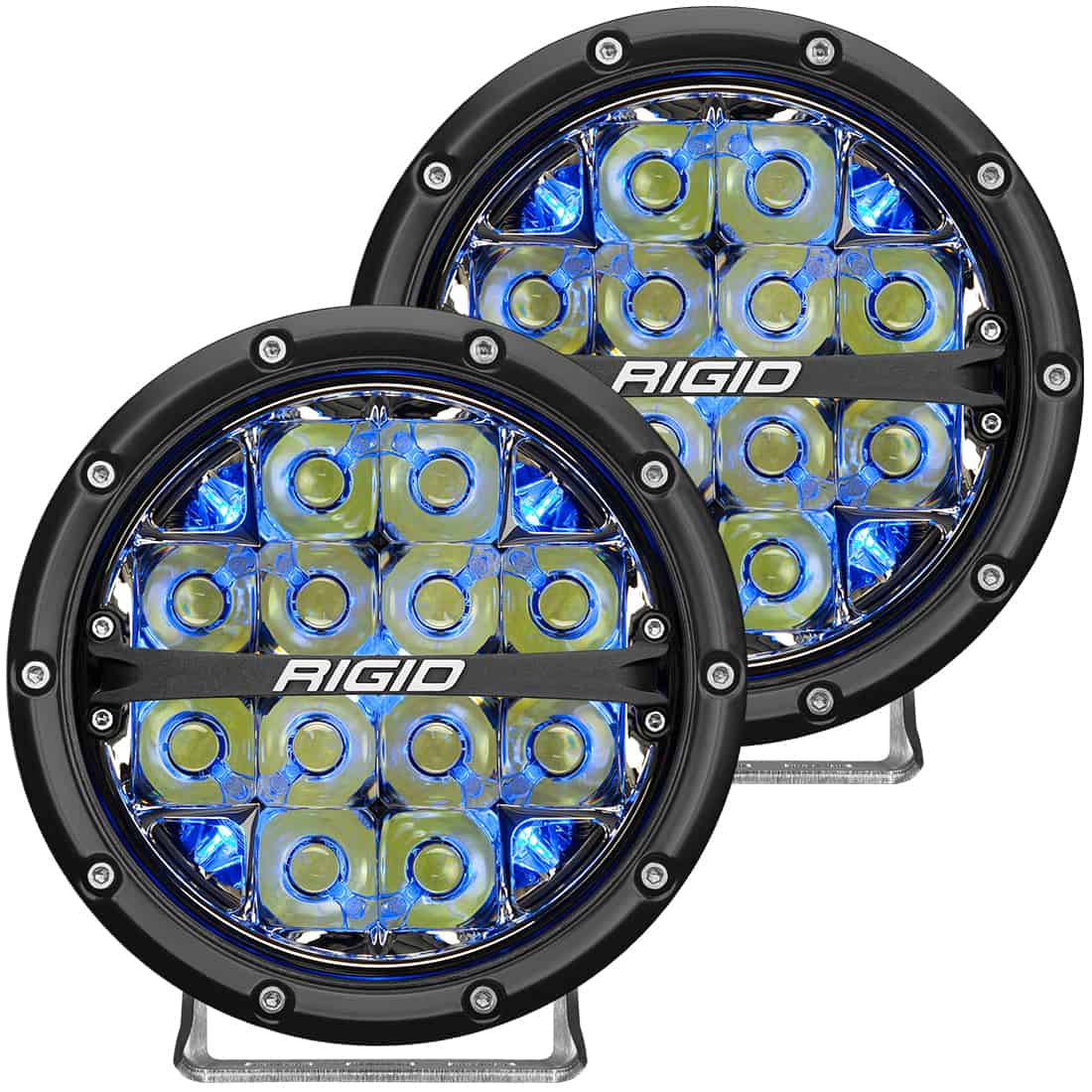 360-Series 6 Inch Led Off-Road Spot Beam Blue Backlight Pair RIGID Lighting 36202