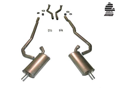 1969 C3 Corvette Exhaust System - 427 4 Spd 25 To 2 Inch W/Separate Secondary Pipe & Mufflers