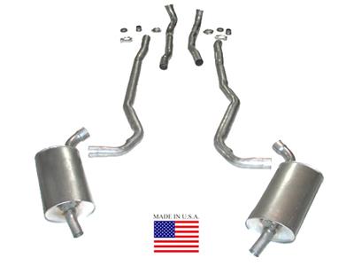 1970-1972 C3 Corvette Exhaust System - 454 4-Speed 25 Inch W/Separate Secondary Pipe & Mufflers