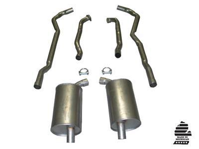 1973 C3 Corvette Exhaust System - 454 4-Speed 25 Inch W/Separate Secondary Pipe & Mufflers