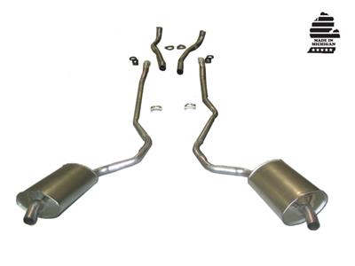 1968 C3 Corvette Exhaust System - 427 Automatic 25 Inch W/Welded Secondary Pipe & Mufflers