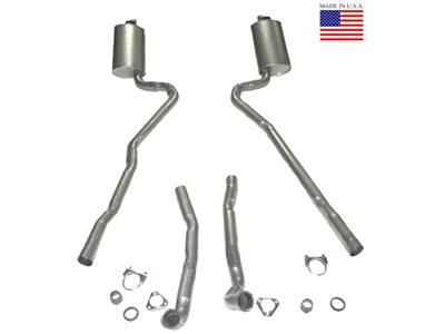 1970-1972 C3 Corvette Exhaust System - 454 4-Speed 25 Inch W/Welded Secondary Pipe & Mufflers