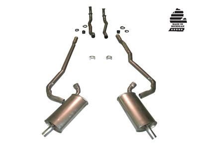 1968-1972 C3 Corvette Exhaust System - 327/350 Auto HP 2-25in W/Separate Secondary Pipes & Mufflers