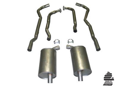 1973 C3 Corvette Exhaust System - 350 4 Spd 2-25 Inch W/Separate Secondary Pipes & Mufflers