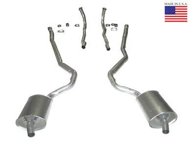 1968-1972 C3 Corvette Exhaust System - 327/350 4 Spd 2-25 Inch-Welded Pipe & Mufflers