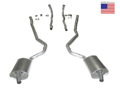 1968-1972 C3 Corvette Exhaust System - 327/350 Auto 2-25 Inch-Welded Pipe & Mufflers