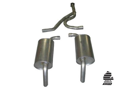 1976-1977 C3 Corvette Exhaust System - Converter Back - Round Mufflers