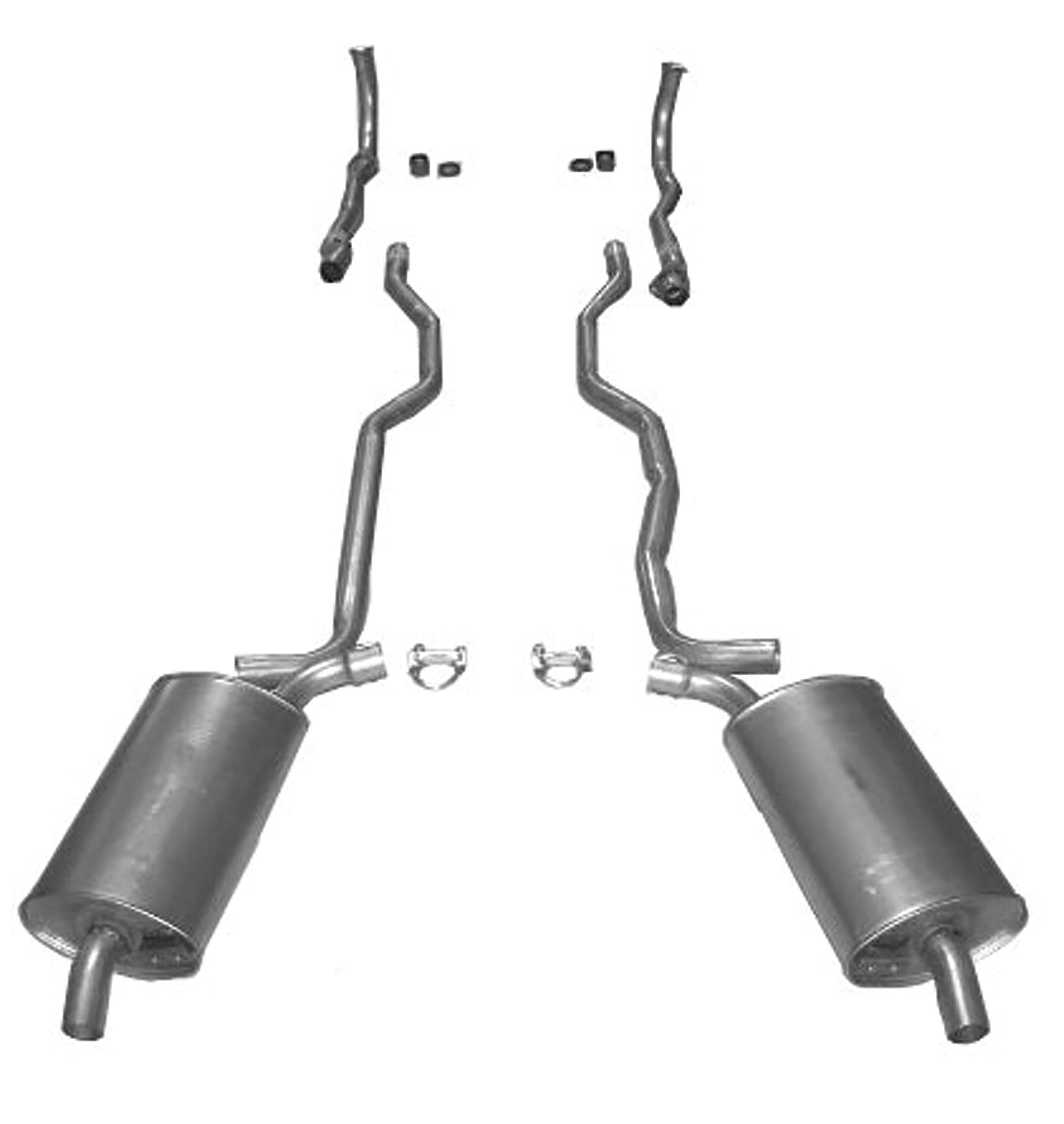 1963 C2 Corvette Exhaust System - 2 Inch - Low HP or Auto W/Separate Secondary Pipe & Muffler