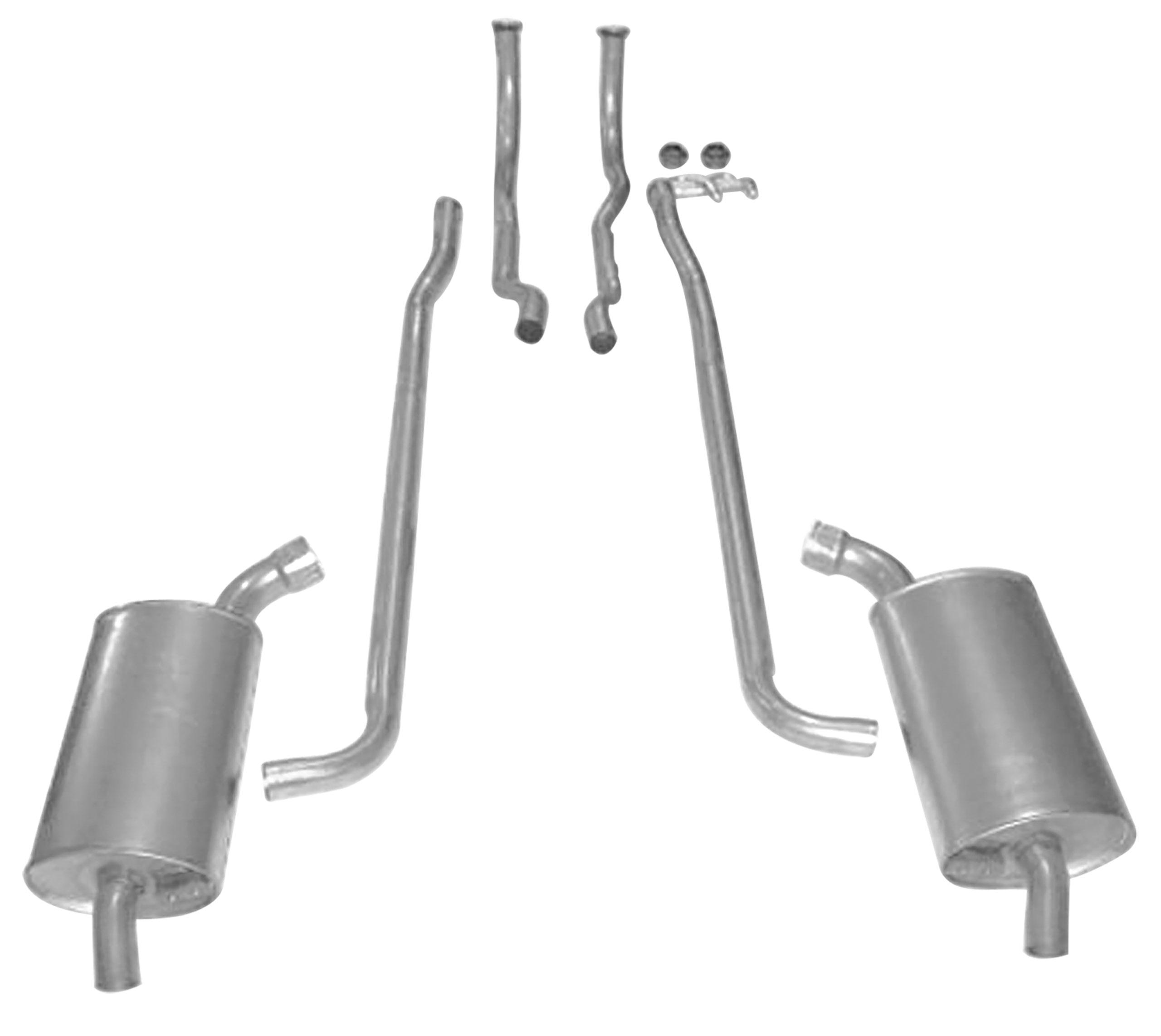 1964-1967 C2 Corvette Exhaust System - 2 Inch- 64-65 Non-HP or Auto, 66-67 Auto W/Sep Pipe & Muffler