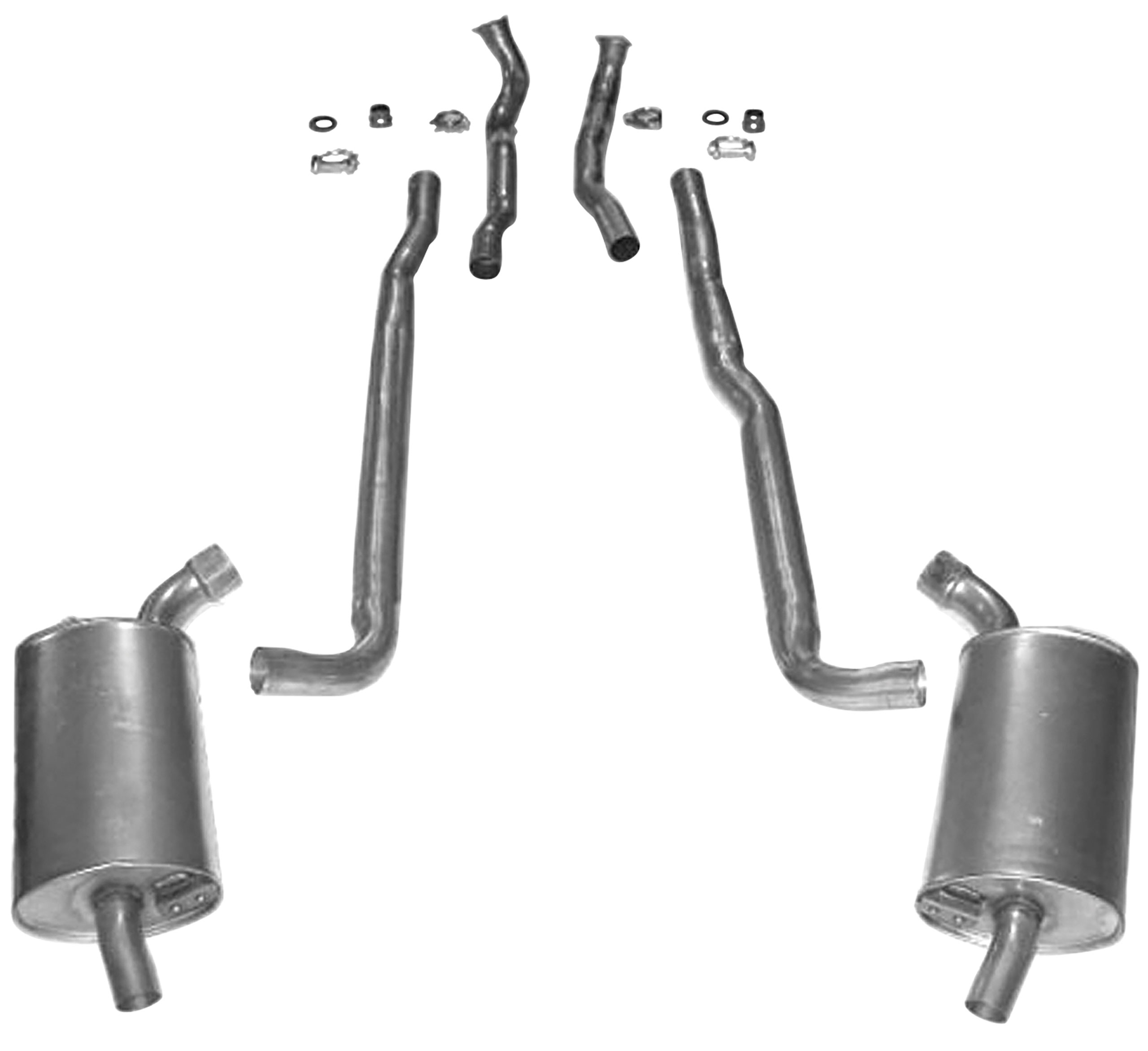 1965-1967 C2 Corvette Exhaust System - 25 Inch 396/427 4-Speed W/Separate Secondary Pipe & Mufflers