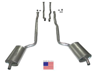 1964-1965 C2 Corvette Exhaust System - 25 Inch - Manual HP W/Welded Secondary Pipe & Muffler