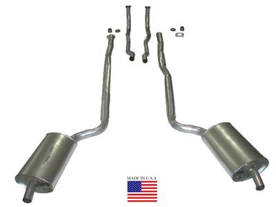 1964-1967 C2 Corvette Exhaust System - 2 Inch - Low HP or Auto W/Welded Secondary Pipe & Muffler