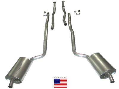 1966-1967 C2 Corvette Exhaust System - 2 To 25 Inch 327 HiPo Manual W/Welded Secondary Pipe & Muffler