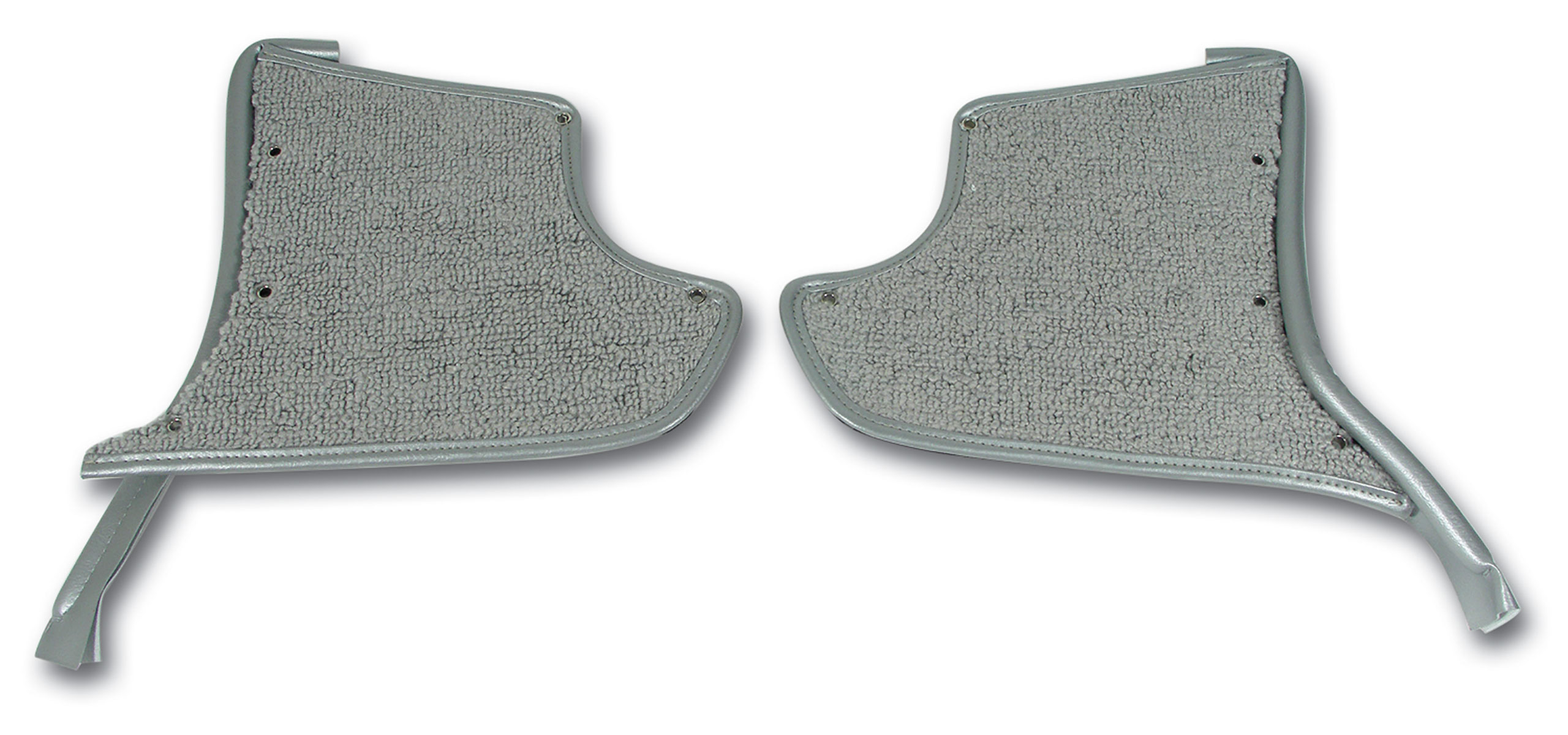 1965-1966 C2 Corvette Kick Panels W/Carpet - Silver