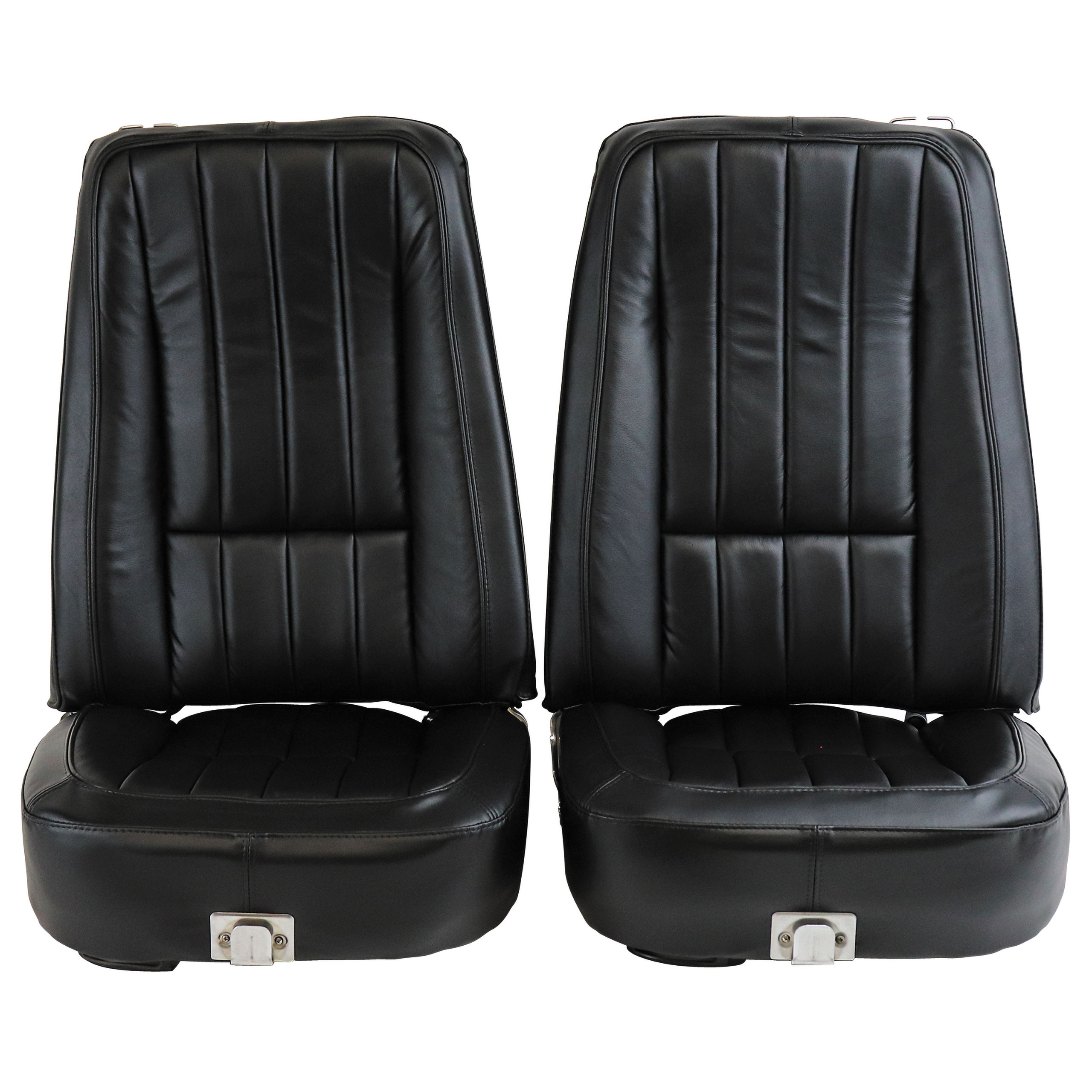 1969 C3 Corvette Mounted Seats Black 100% Leather With Headrest Bracket